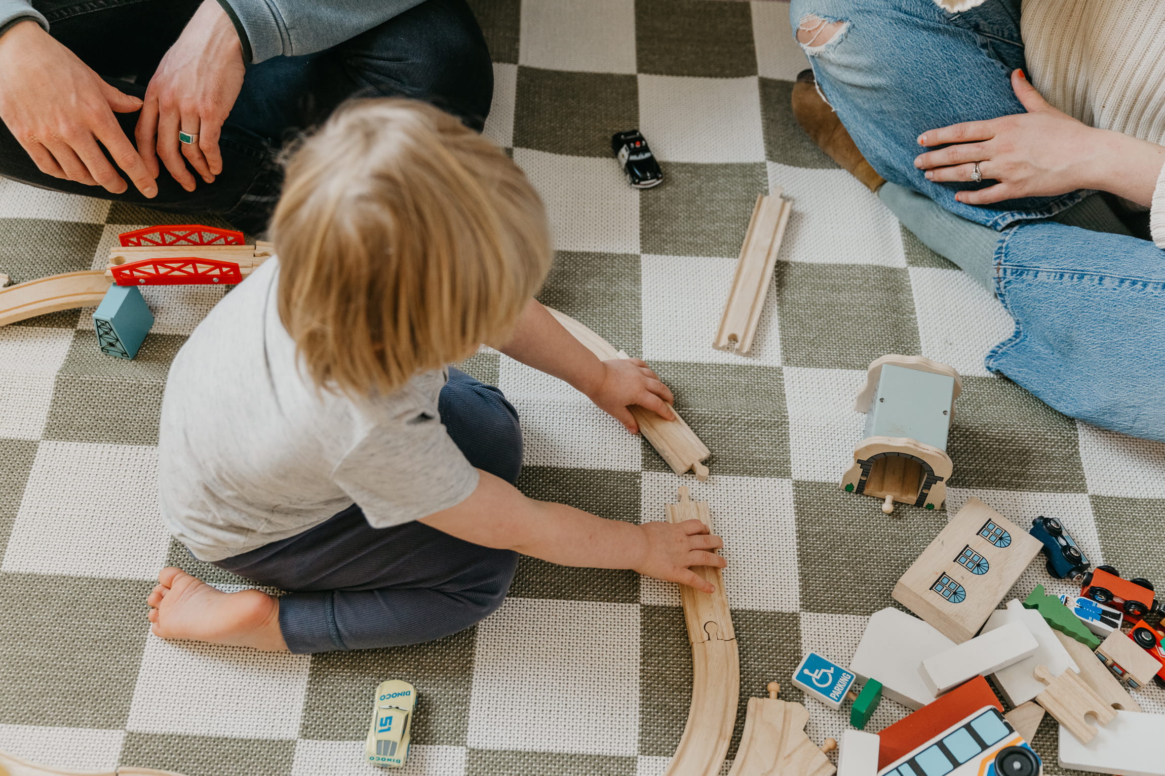 Child playing with toys