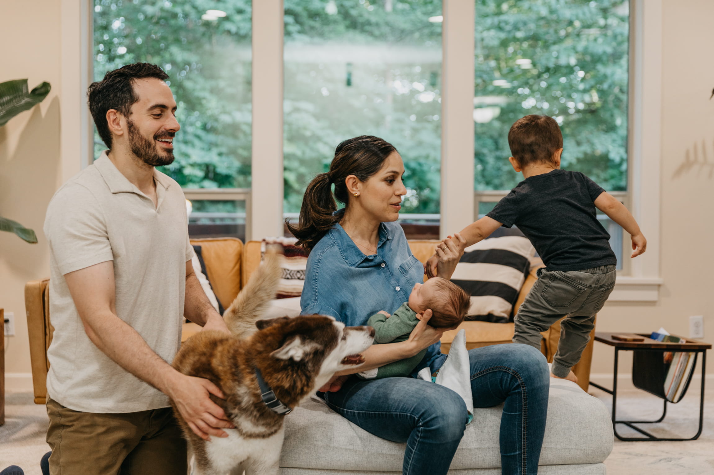 Family with their dog