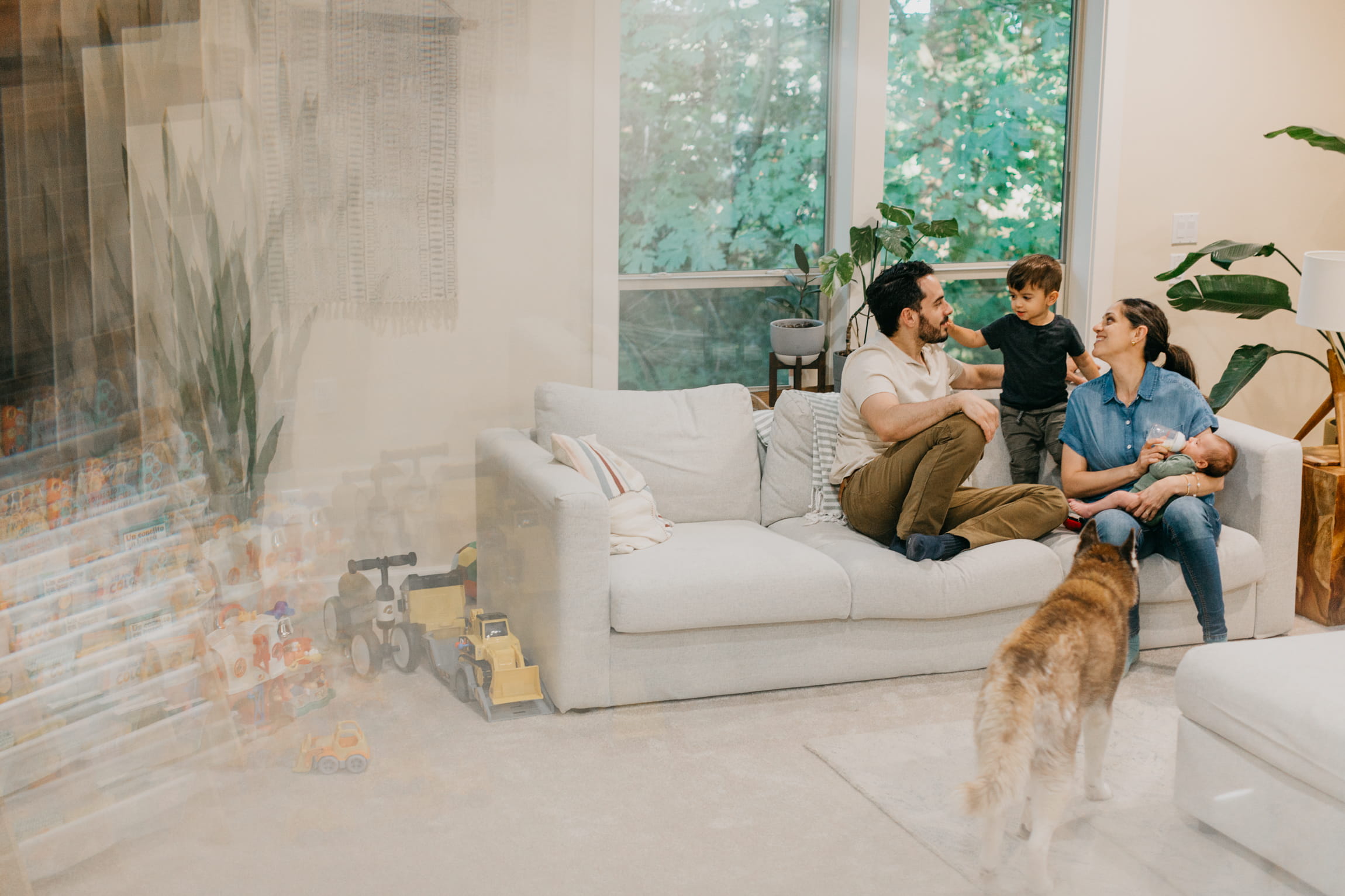 Family in their living room
