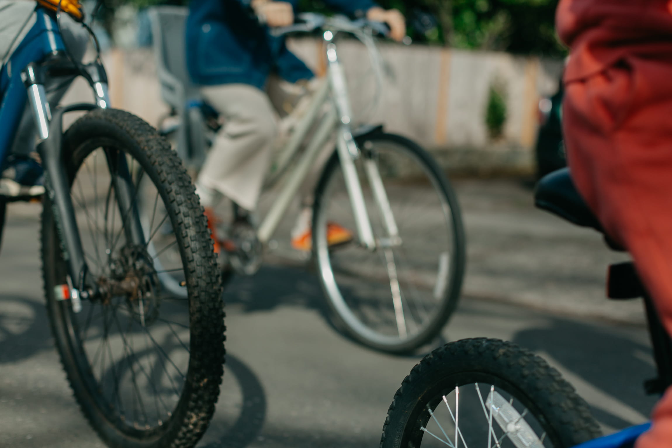 Kids on bikes in the street